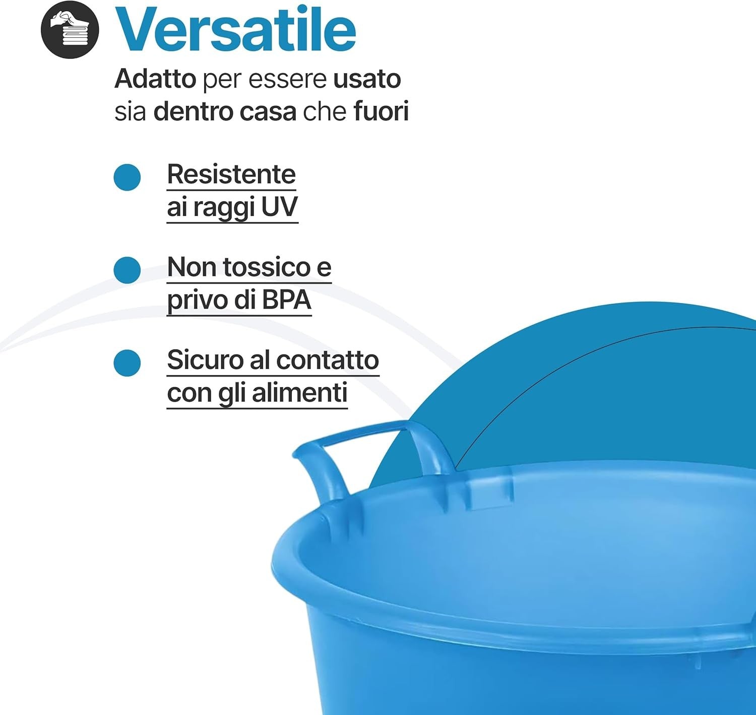 Bacinella bucato in plastica Rotonda