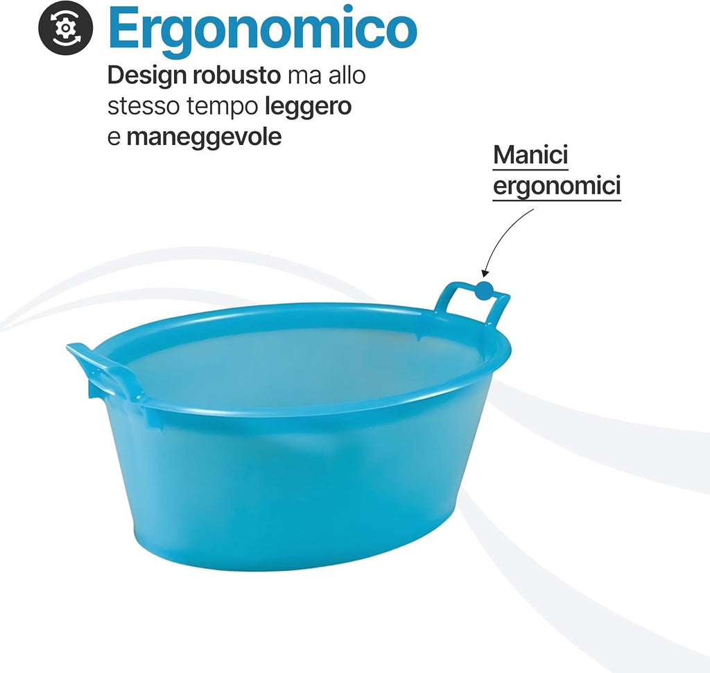 Bacinella bucato in plastica rigida Ovale