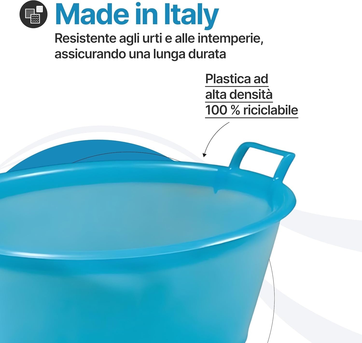 Bacinella bucato in plastica rigida Ovale