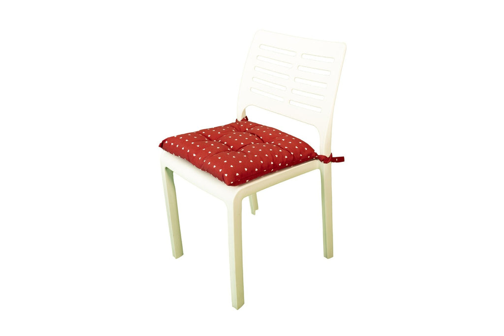 Cuscini copri sedie con i lacci, Set 4 pz imbottiti, cucina, giardino 40 x 40 x 3,5h cm, Tomaino