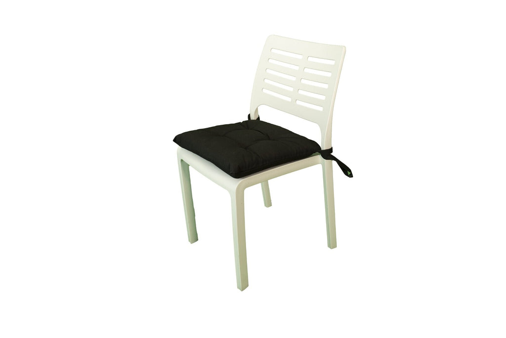 Cuscini copri sedie con i lacci, Set 4 pz imbottiti, cucina, giardino 40 x 40 x 3,5h cm, Tomaino