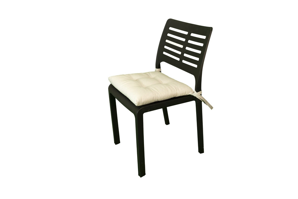 Cuscini copri sedie con i lacci, Set 4 pz imbottiti, cucina, giardino 40 x 40 x 3,5h cm, Tomaino