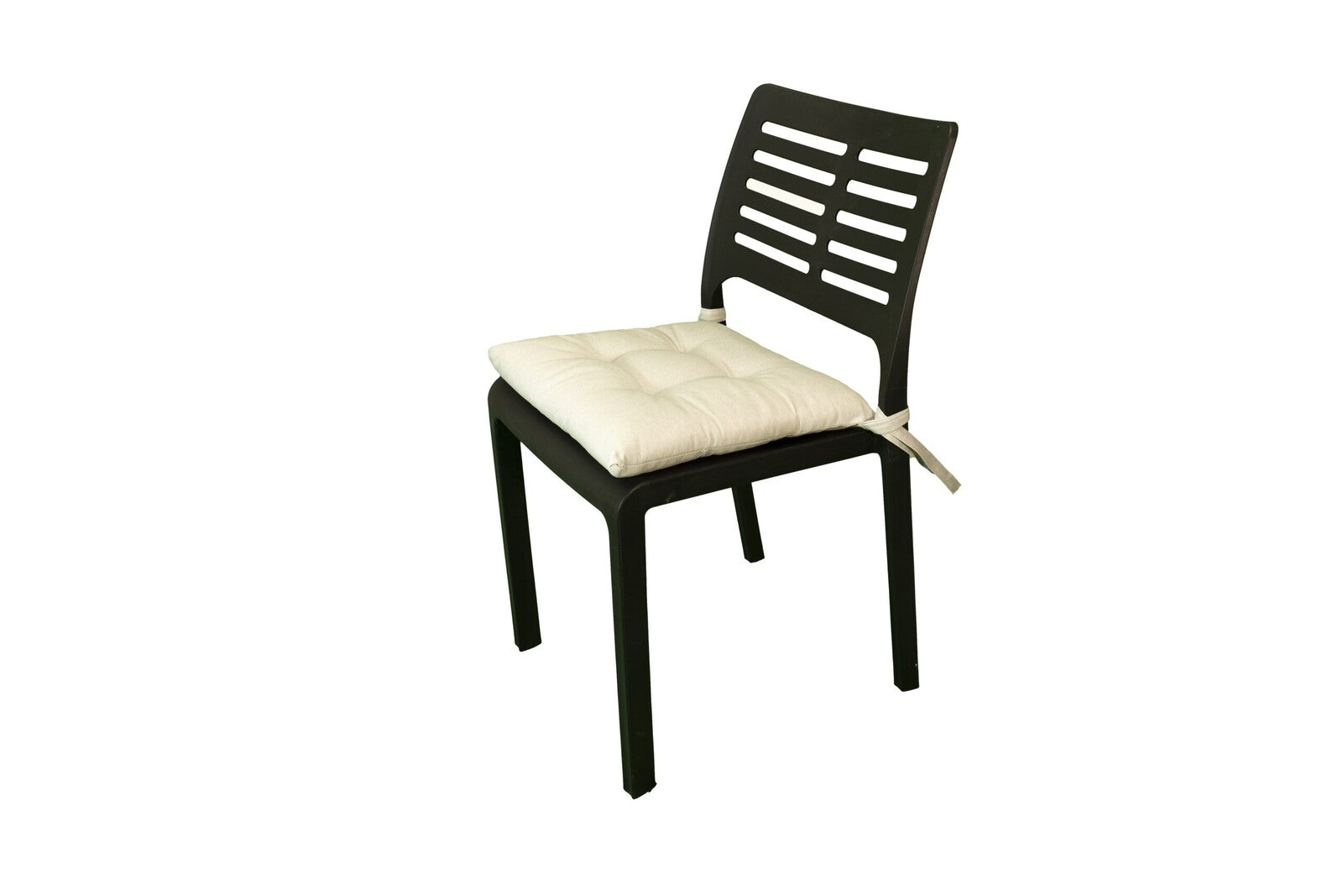 Cuscini copri sedie con i lacci, Set 4 pz imbottiti, cucina, giardino 40 x 40 x 3,5h cm, Tomaino
