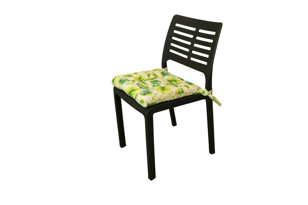 Cuscini copri sedie con i lacci, Set 4 pz imbottiti, cucina, giardino 40 x 40 x 3,5h cm, Tomaino