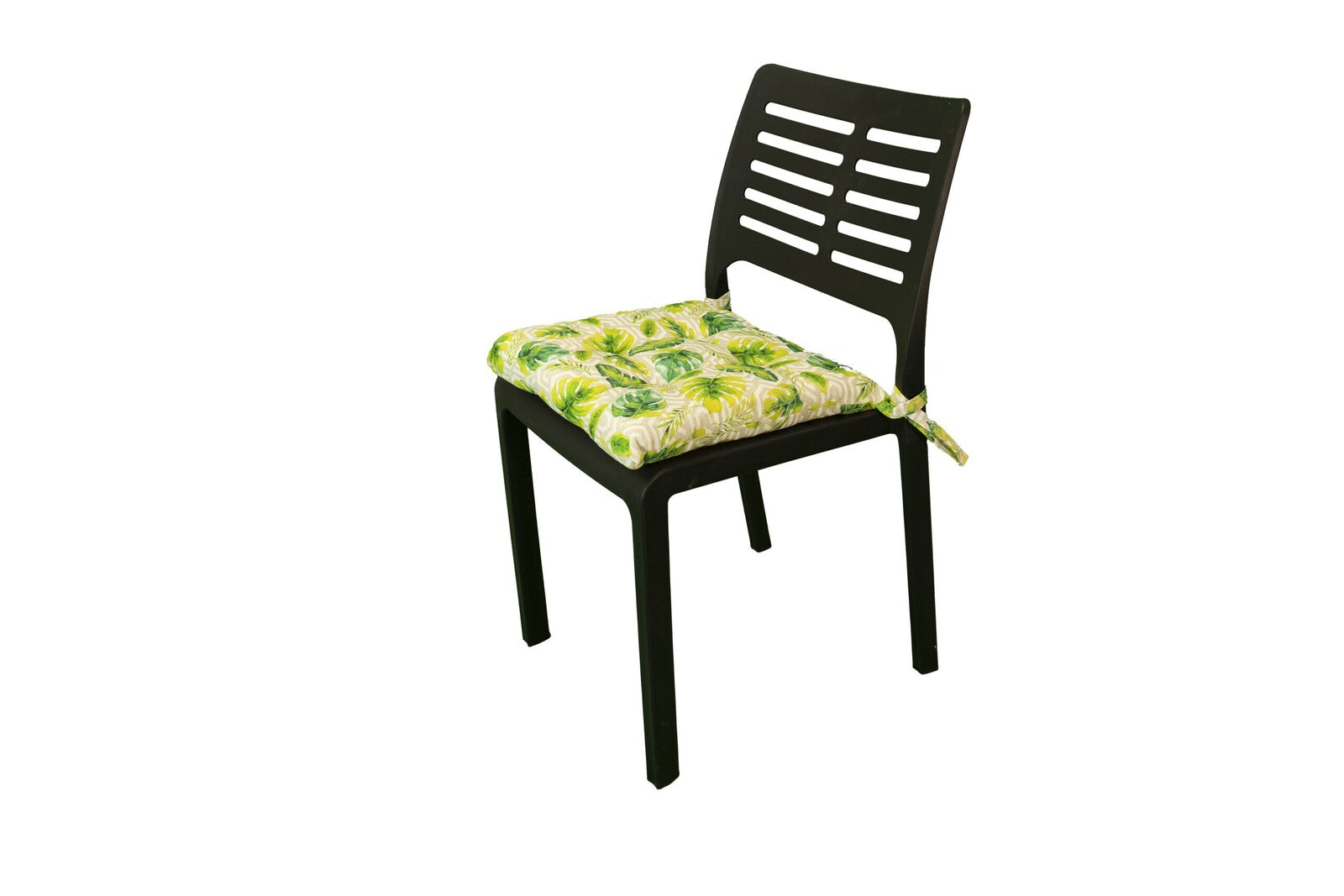 Cuscini copri sedie con i lacci, Set 4 pz imbottiti, cucina, giardino 40 x 40 x 3,5h cm, Tomaino