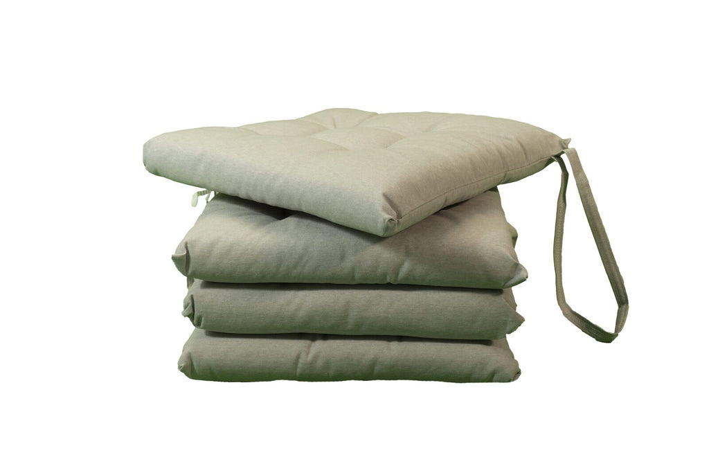 Cuscini copri sedie con i lacci, Set 4 pz imbottiti, cucina, giardino 40 x 40 x 3,5h cm, Tomaino