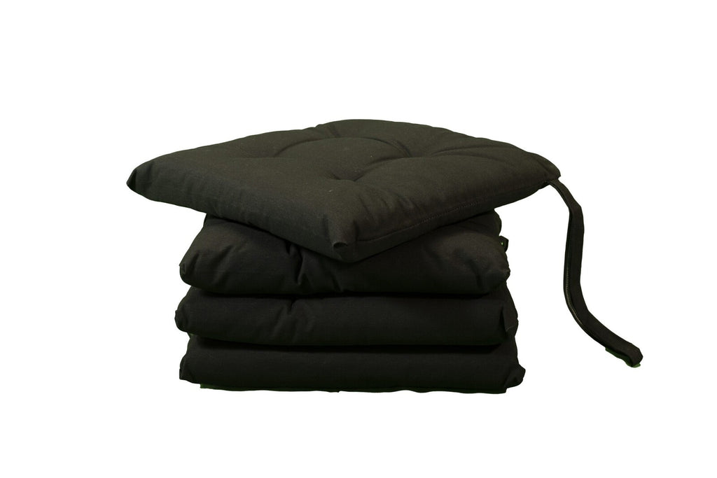 Cuscini copri sedie con i lacci, Set 4 pz imbottiti, cucina, giardino 40 x 40 x 3,5h cm, Tomaino
