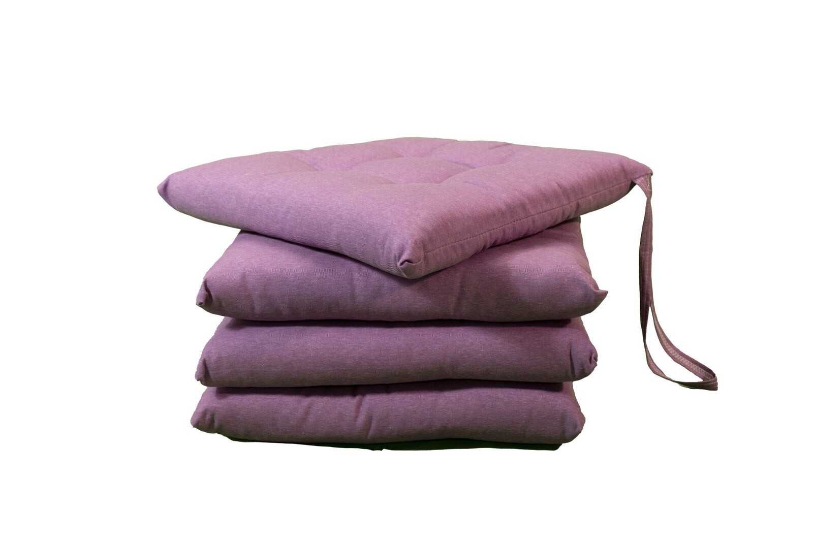 Cuscini copri sedie con i lacci, Set 4 pz imbottiti, cucina, giardino 40 x 40 x 3,5h cm, Tomaino