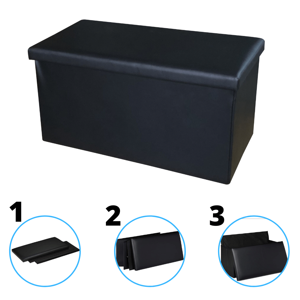 Pouf contenitore rettangolare ecopelle