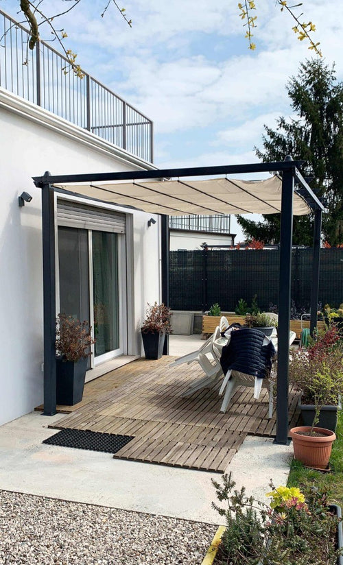 GAZEBO ASTORIA 3 X 4 ANTRACITE TELO BEIGE