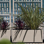Fioriera con spalliera in plastica per esterno 80x36x140 h cm