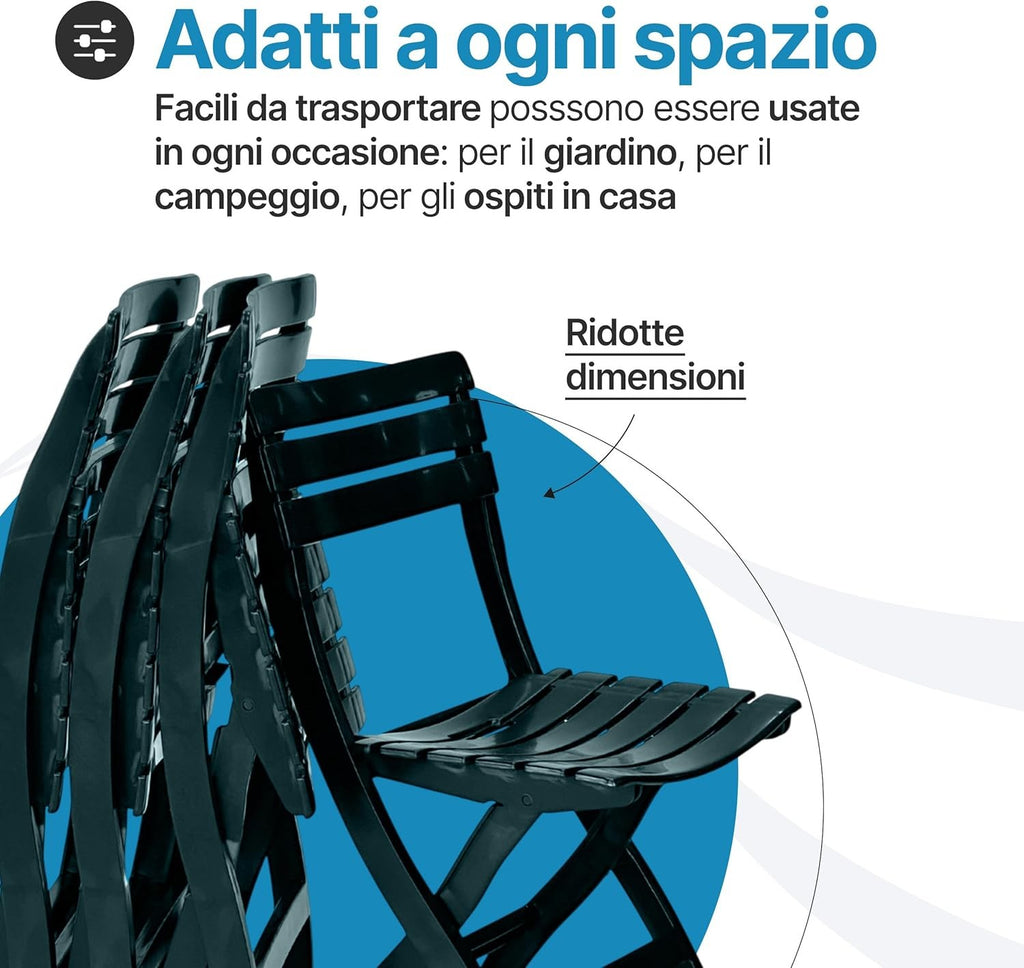 Sedia da giardino in plastica pieghevole Pinta