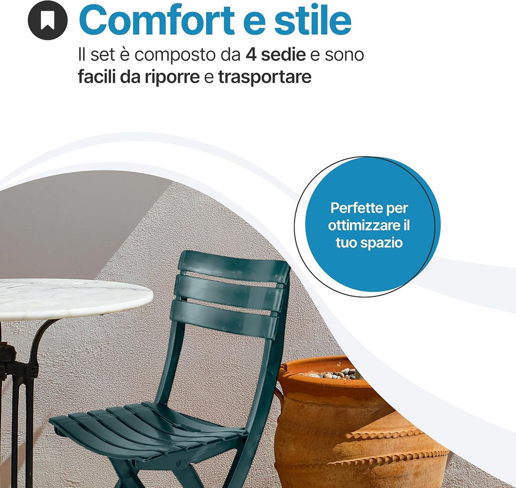 Sedia da giardino in plastica pieghevole Pinta