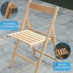Sedia pieghevole in legno salvaspazio Nemi