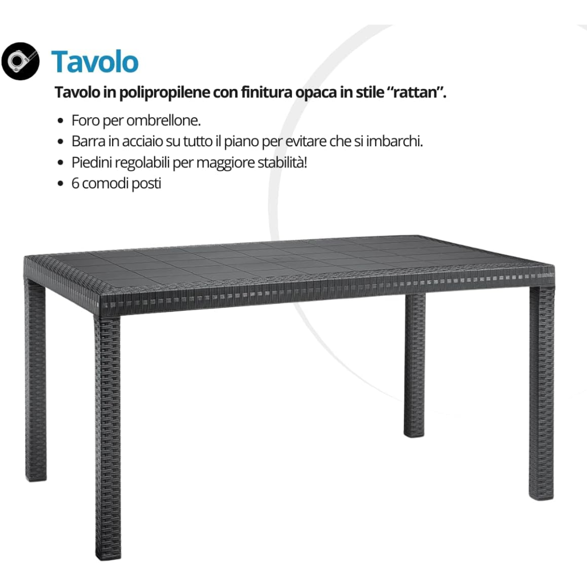 Tavolo e sedie da Giardino in Plastica – Set Primavera