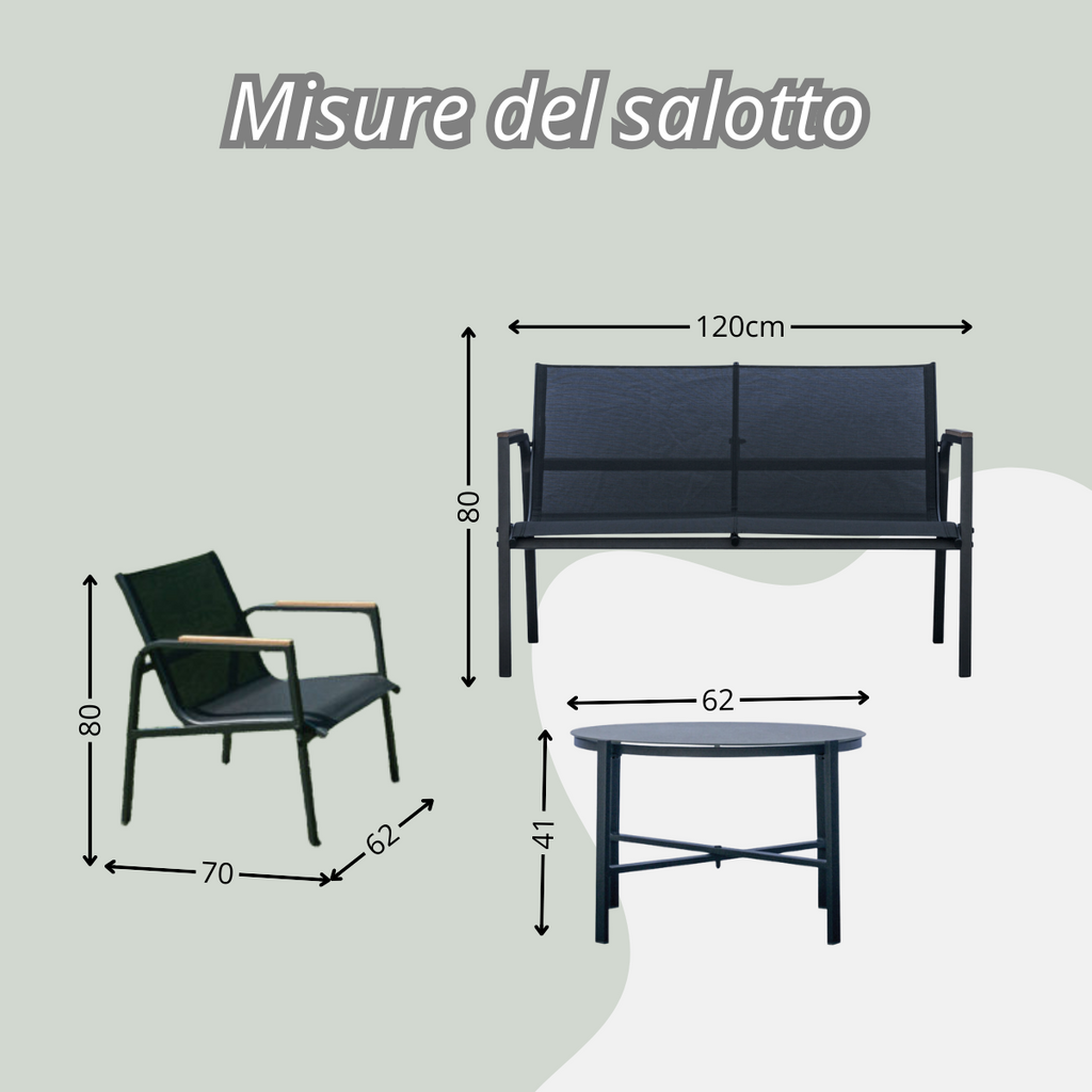 Salotto da giardino in ferro Tarquinia – SET 150G