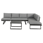 Set Angolare Tunisi in alluminio con Divanetto / Lettino