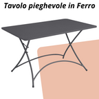 Tavolo pieghevole per esterno Orta in ferro FTF56