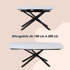 Tavolo da pranzo allungabile Ryder 140/200x90x76h cm con piano in ceramica