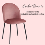 Sedia da cucina in velluto Bonnie