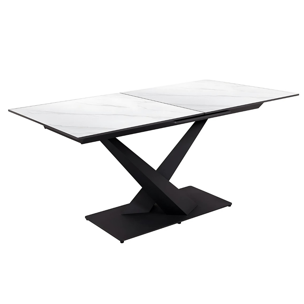 Tavolo da pranzo allungabile Oliver piano ceramica effetto marmo