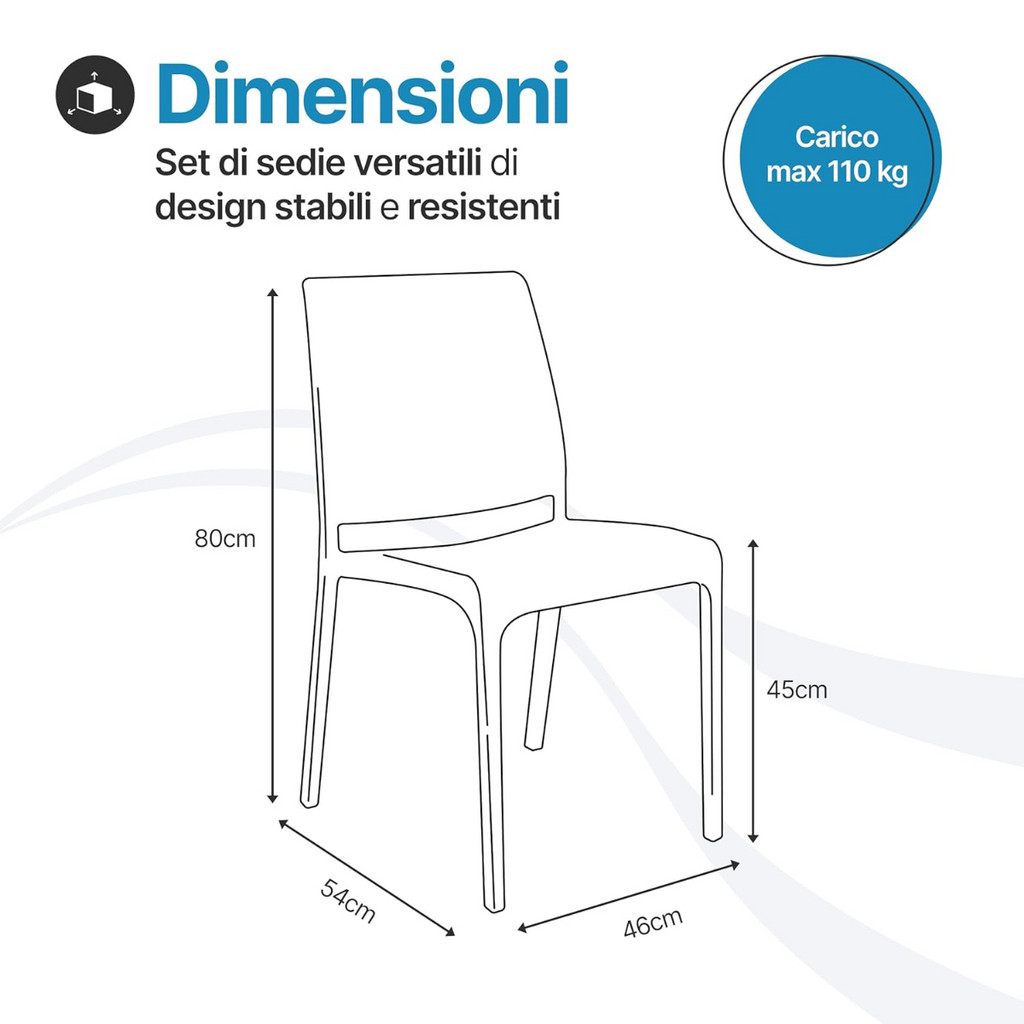 Sedia Volga per interno ed esterno in plastica