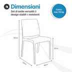 Sedia Volga per interno ed esterno in plastica