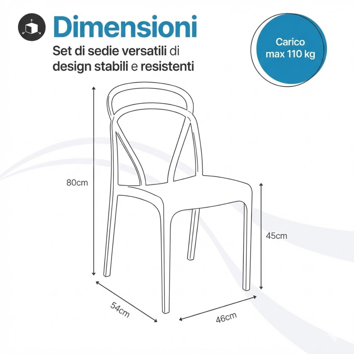 Sedia Vague interno e esterno in plastica