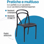 Sedia Vague interno e esterno in plastica