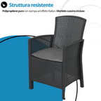 Sedia da giardino in plastica Raya - 2pz