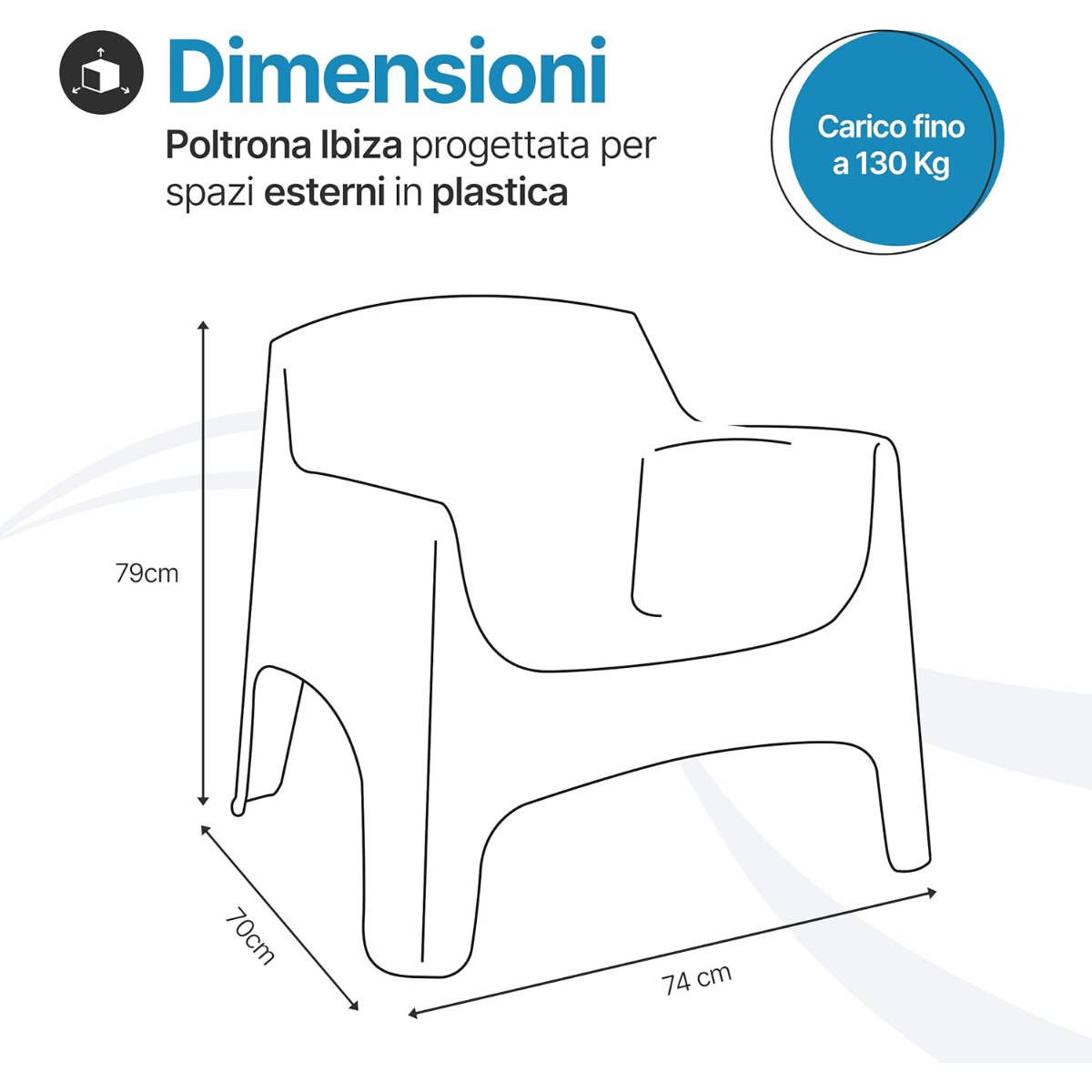 Poltrona da giardino in plastica Ibiza