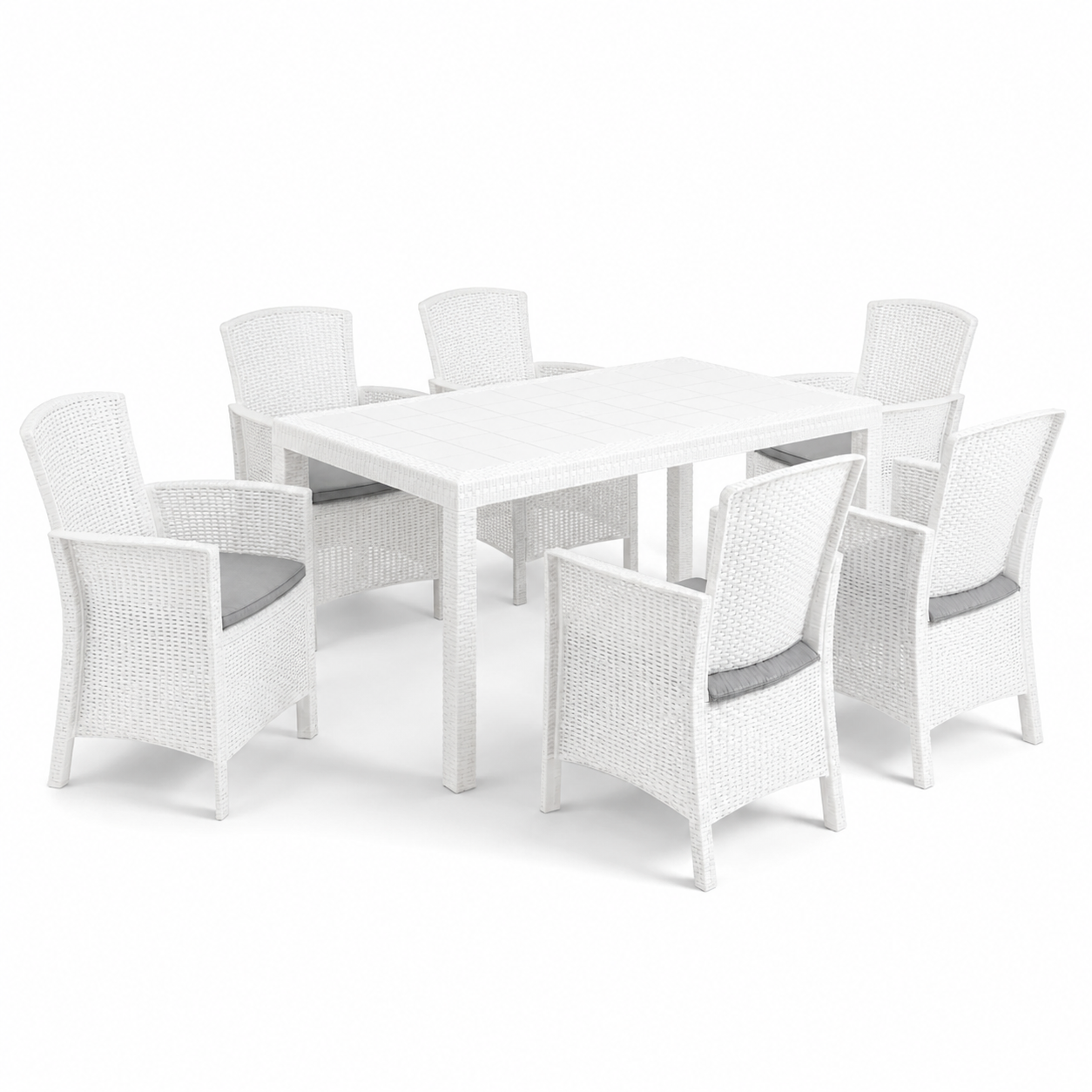 Tavolo e sedie da giardino in Rattan - Set Malibu 6