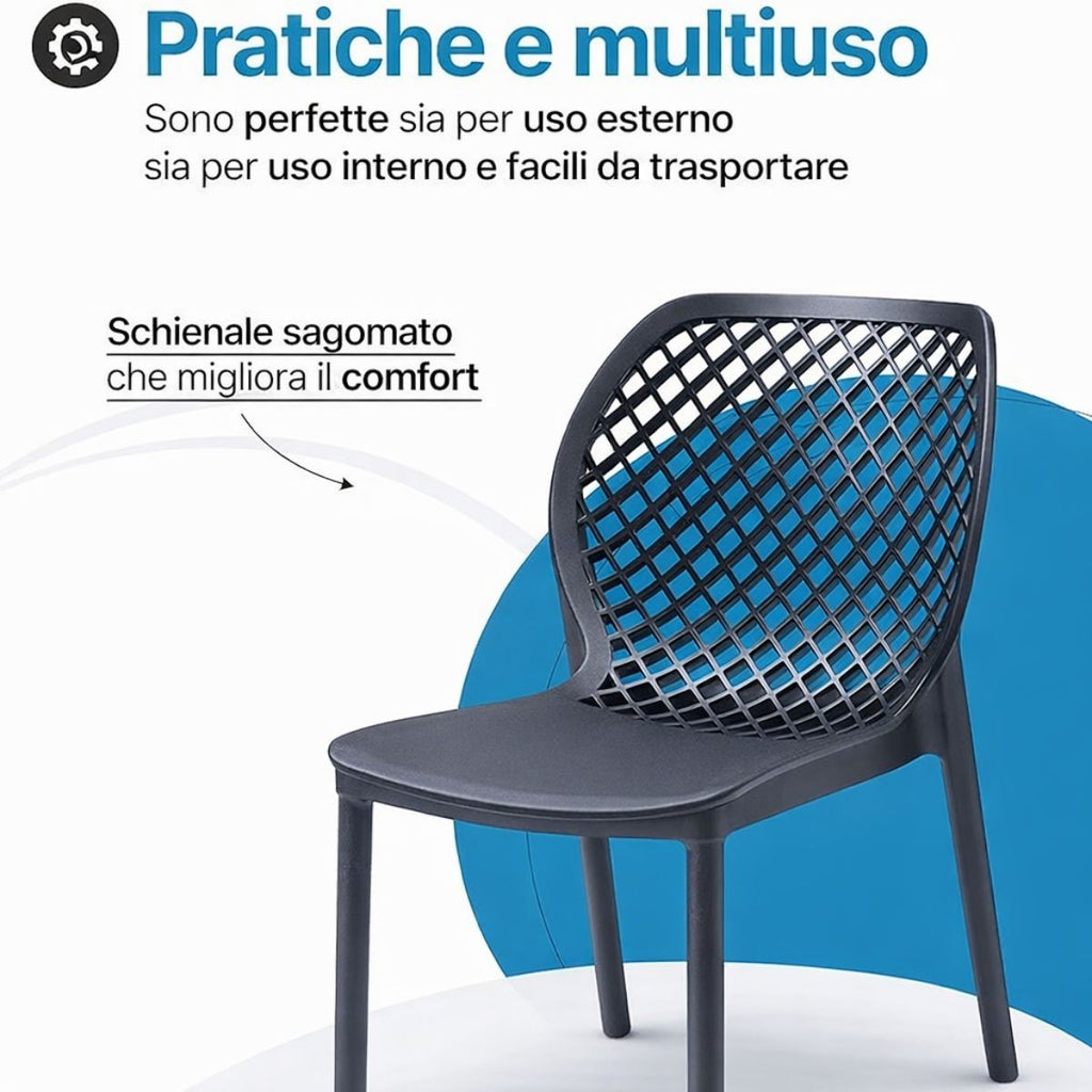 Sedia Aria in plastica per interno ed esterno