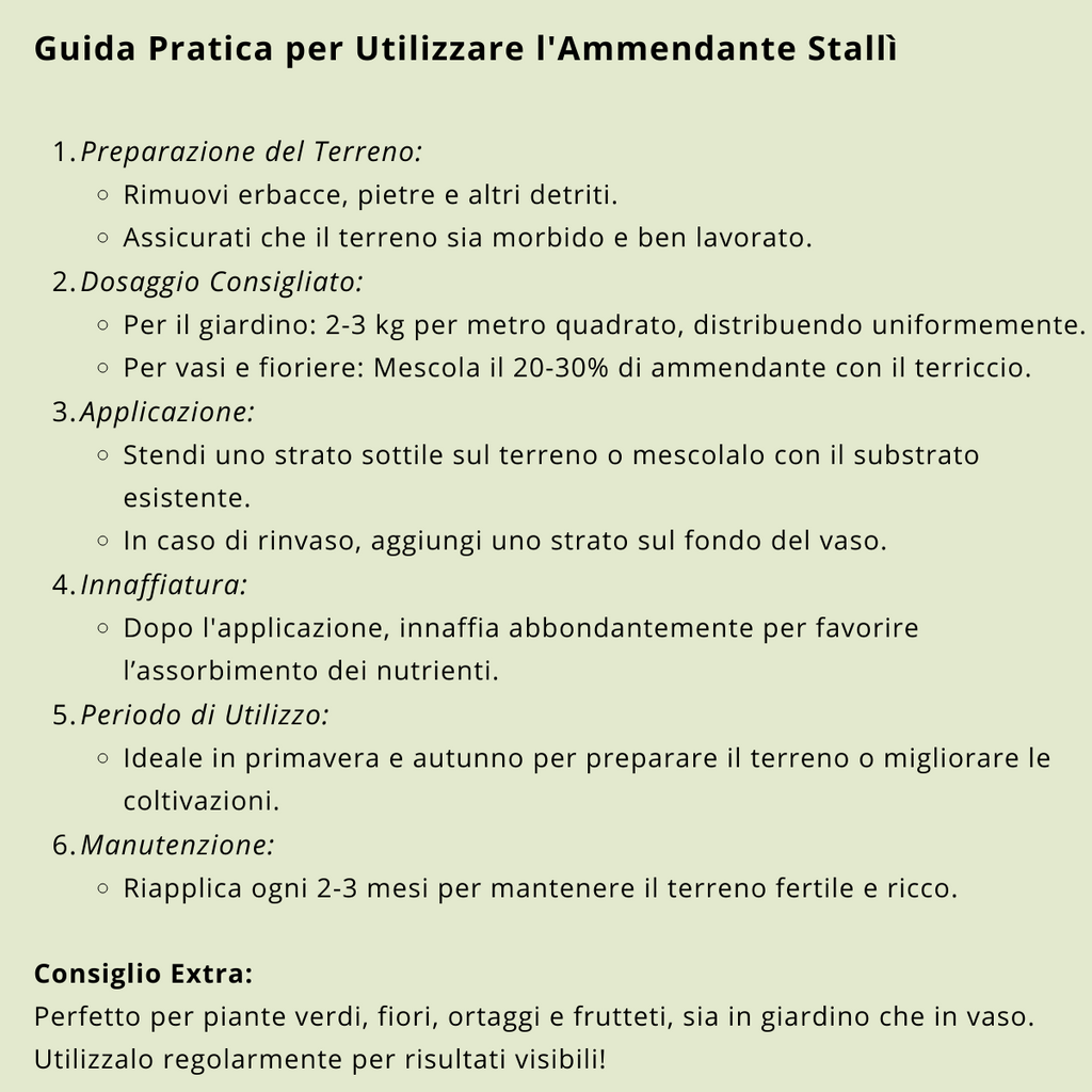 Ammendante Stallì Concime Organico – Vitaflor