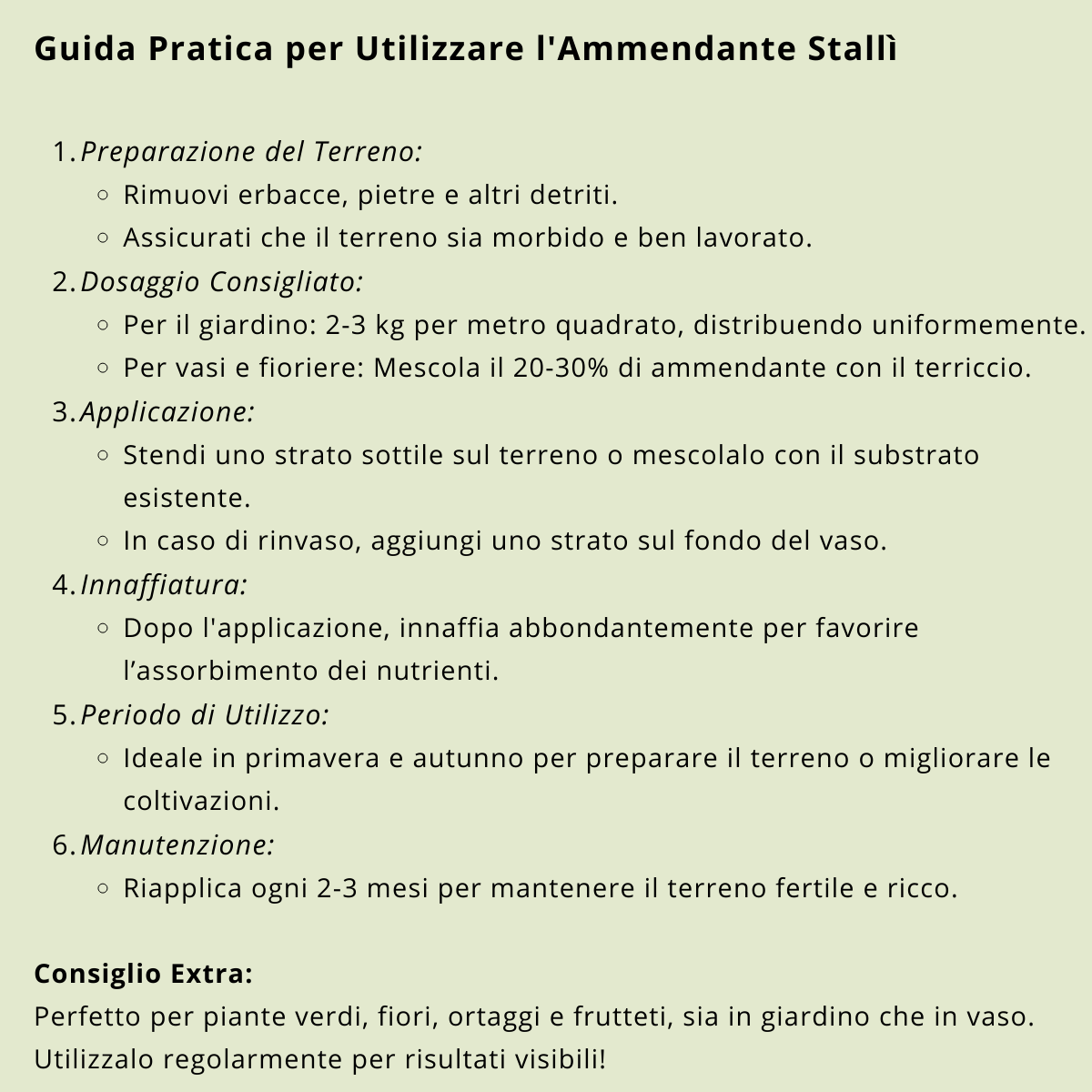 Ammendante Stallì Concime Organico – Vitaflor