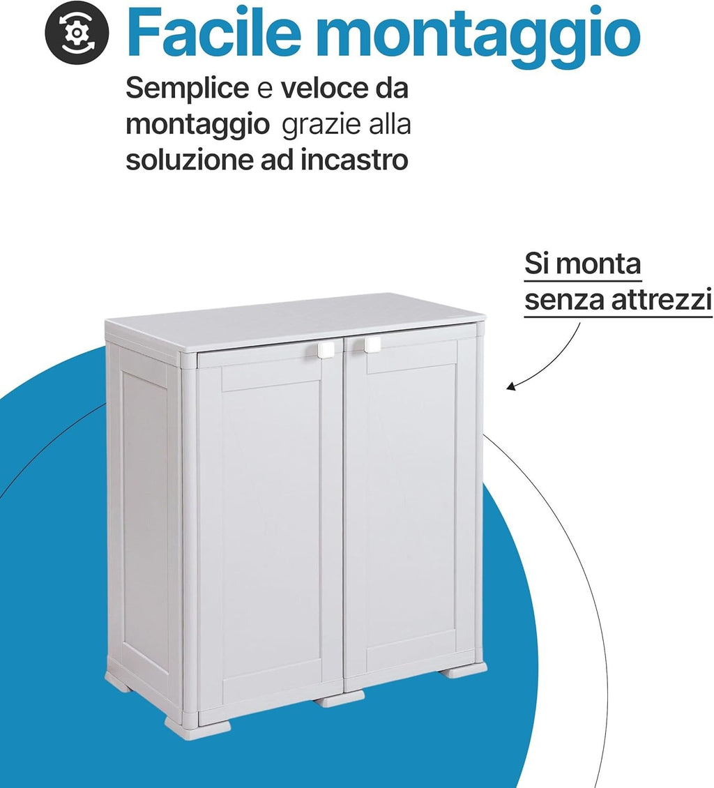 Armadietto da balcone in plastica – Simplex 2 ante 2 vani