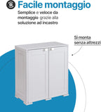 Armadietto da balcone in plastica – Simplex 2 ante 2 vani