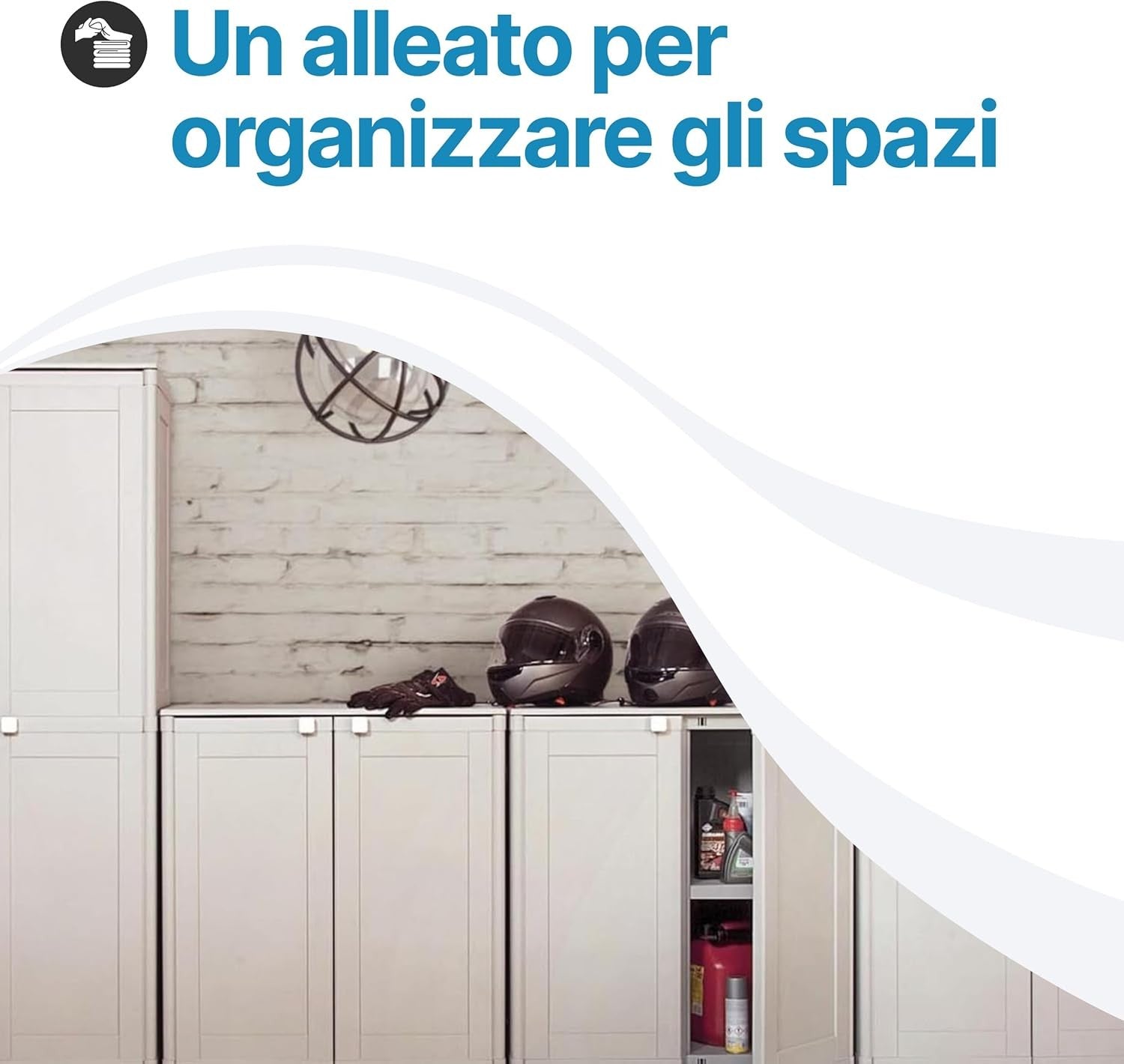Armadietto da balcone in plastica – Simplex 2 ante 2 vani