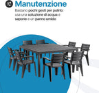 Set Savana 8 Sedie con Tavolo da Giardino Allungabile