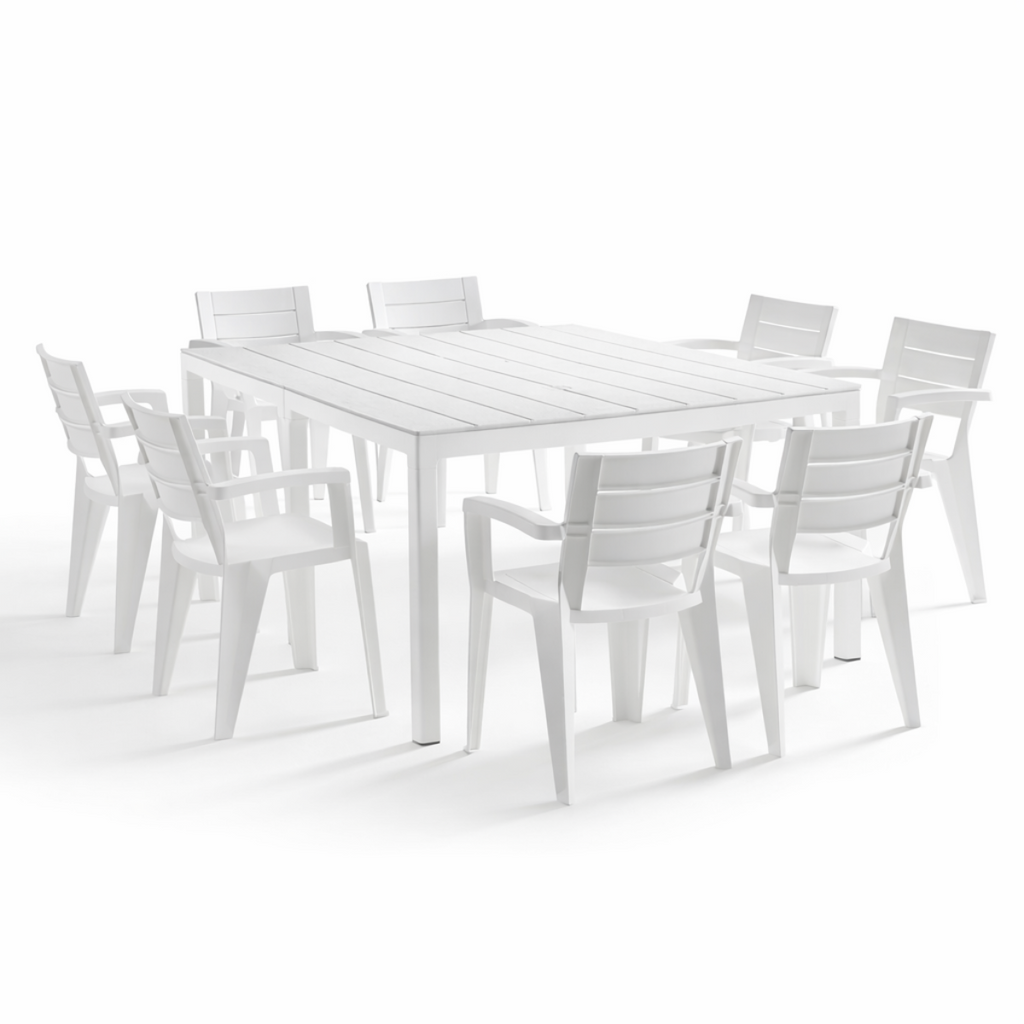 Set Savana 8 Sedie con Tavolo da Giardino Allungabile