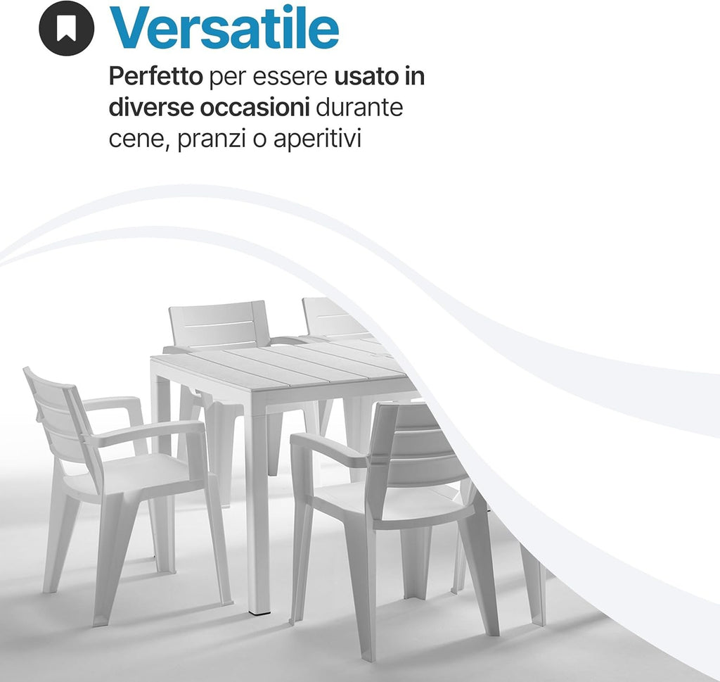Set Savana 10 Sedie con Tavolo da Giardino Allungabile
