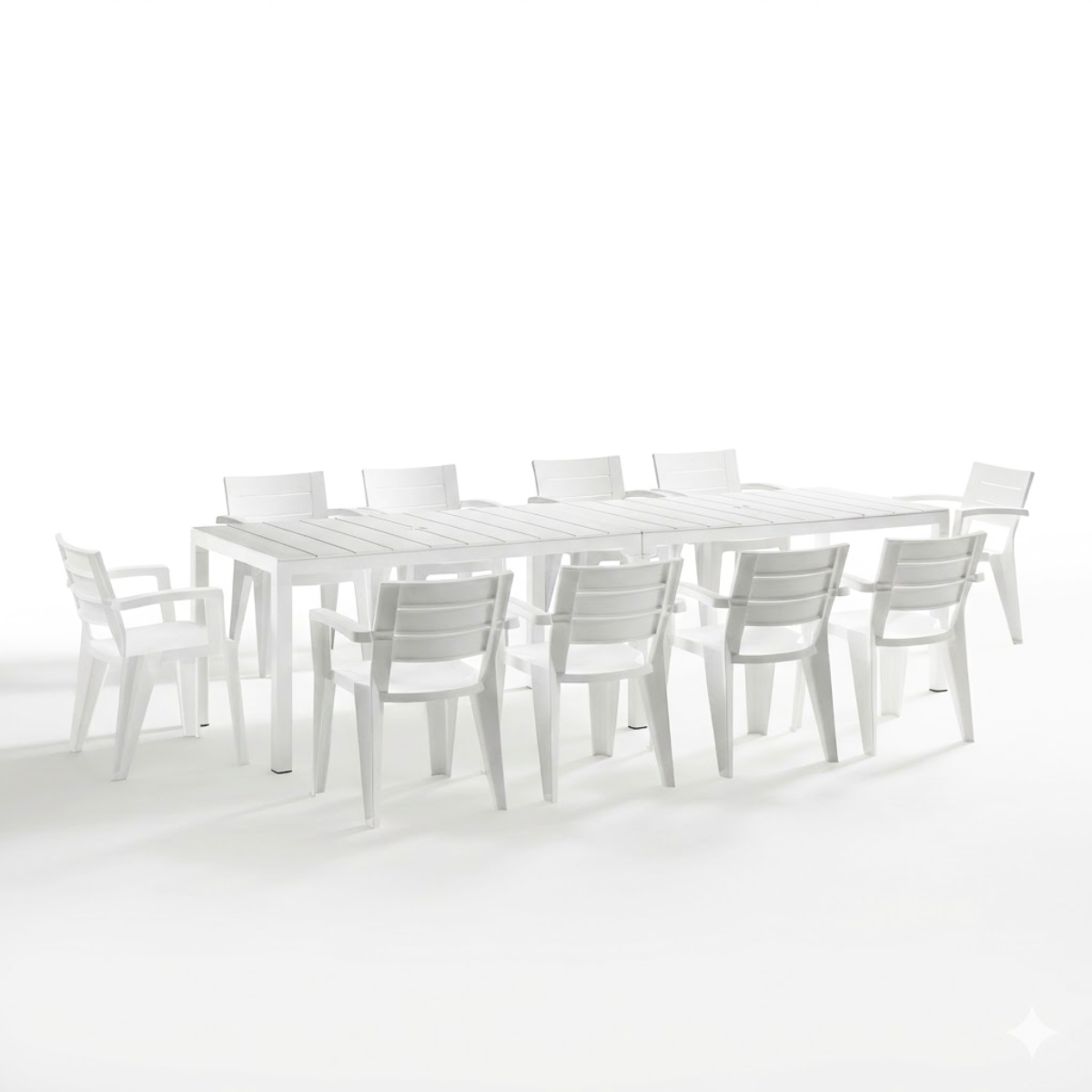 Set Savana 10 Sedie con Tavolo da Giardino Allungabile