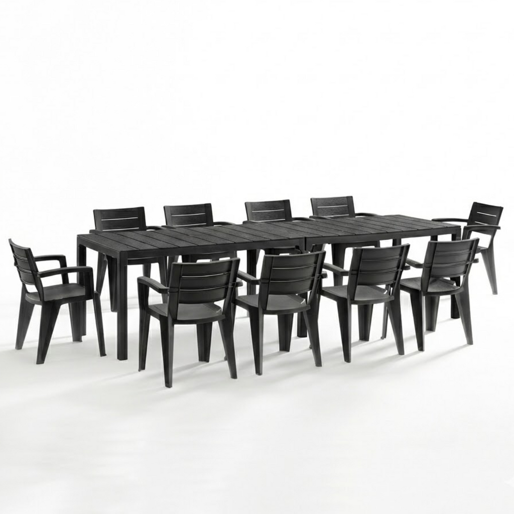 Set Savana 10 Sedie con Tavolo da Giardino Allungabile