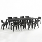 Set Savana 10 Sedie con Tavolo da Giardino Allungabile