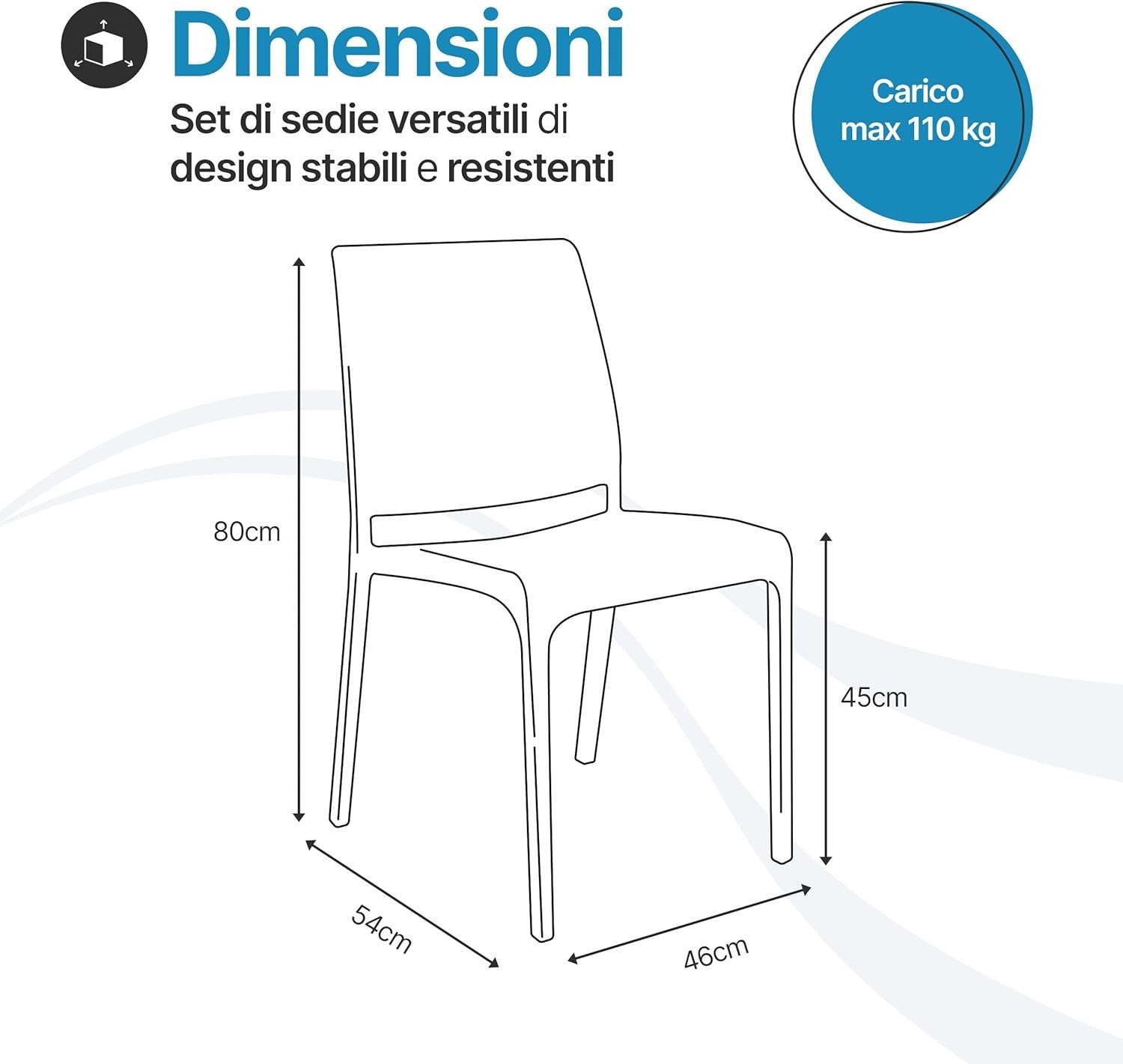 Sedia Ninfa in plastica per interno ed esterno