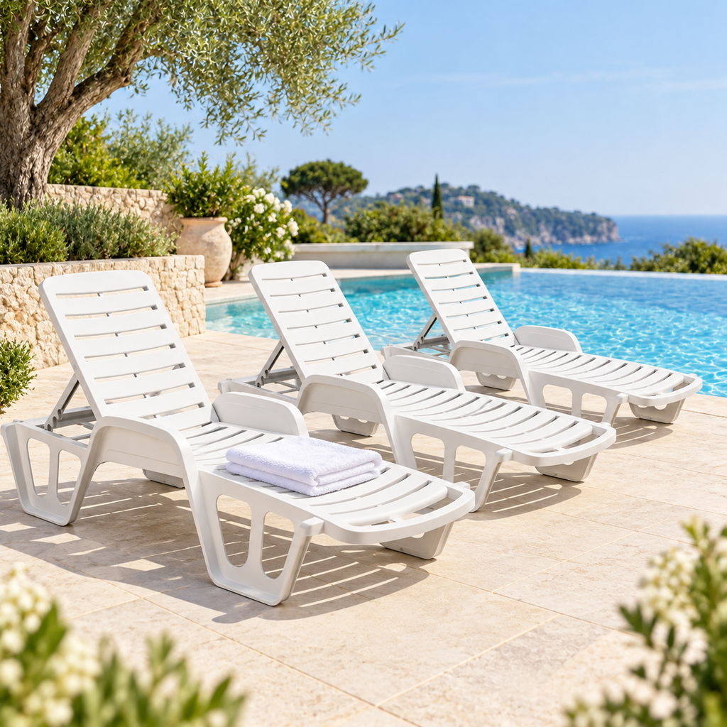 Set di lettini per bordo piscina hotel e spa