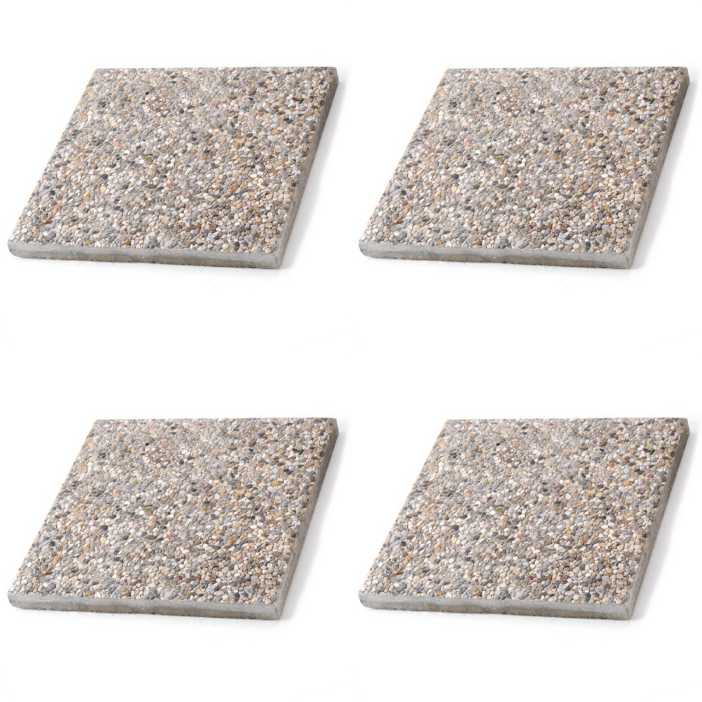 4PZ Base in cemento per ombrellone 50x50x3,5 h 20kg piastrella graniglia – TOMAINO