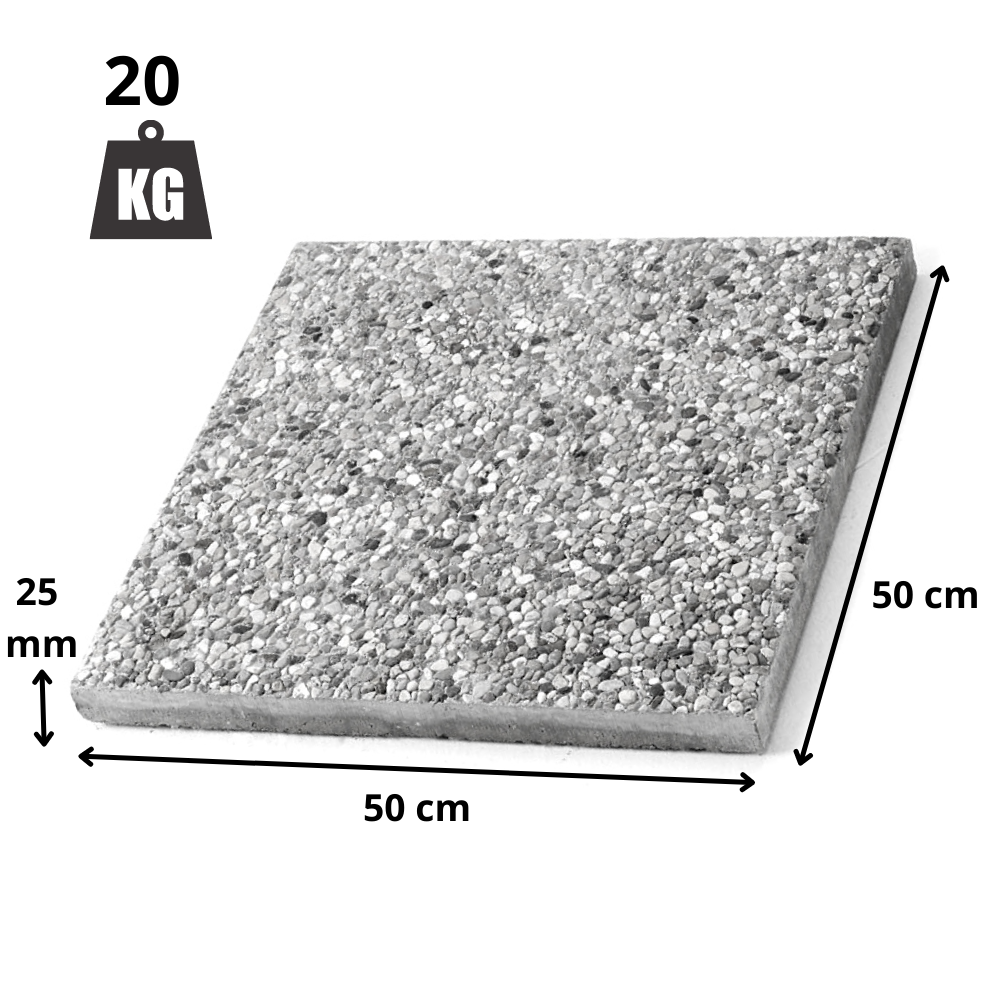 4PZ Base in cemento per ombrellone 50x50x3,5 h 20kg piastrella graniglia – TOMAINO
