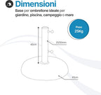 Base ombrellone 25kg  in cemento