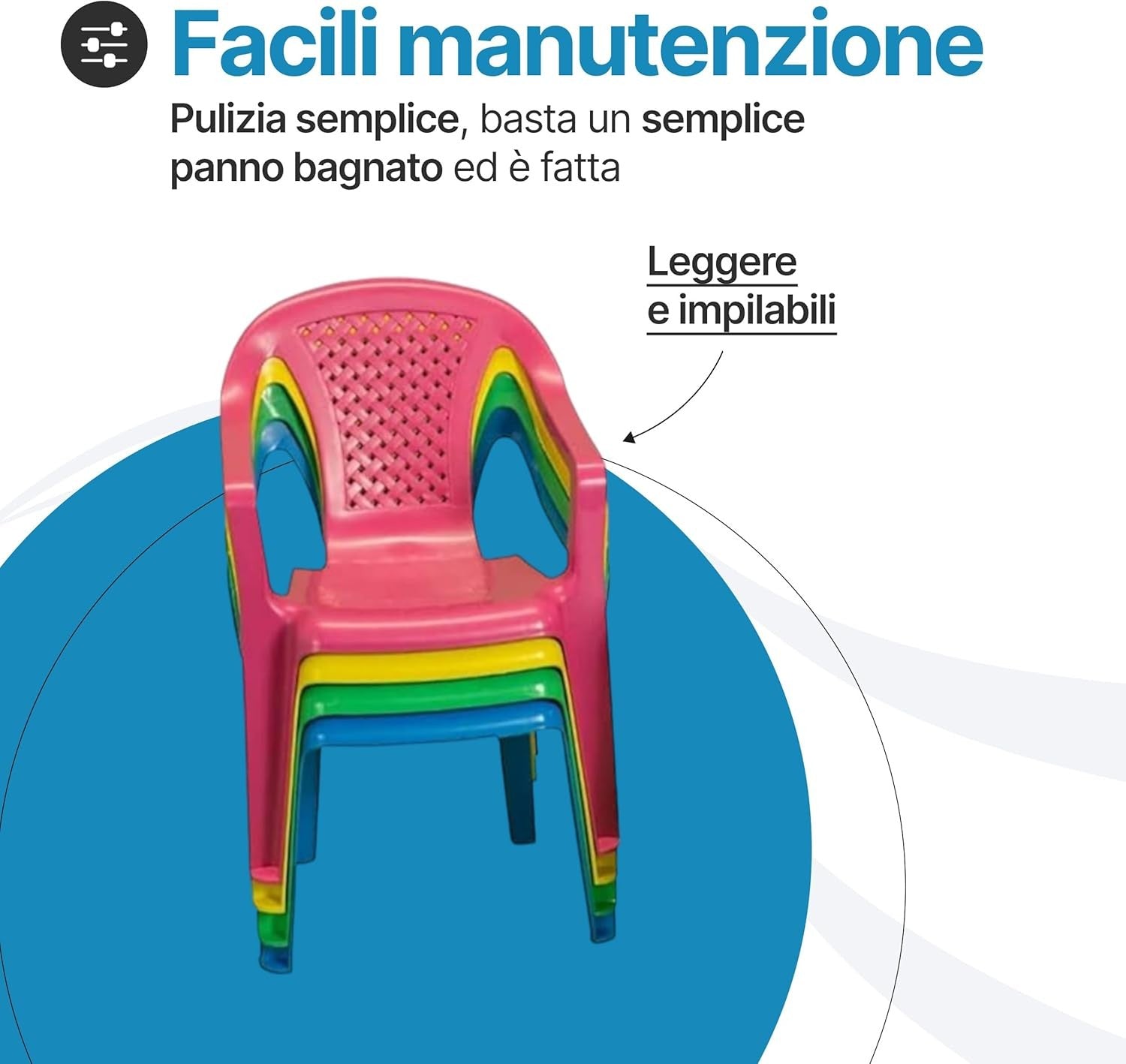Sedia per bambini in plastica Baby Camelia